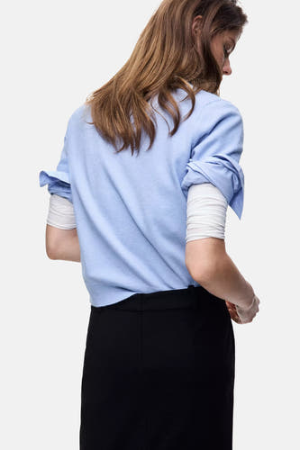 Pull met korte mouwen - blauw