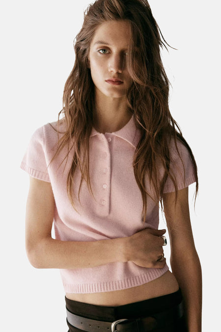 Pull met korte mouwen - roze