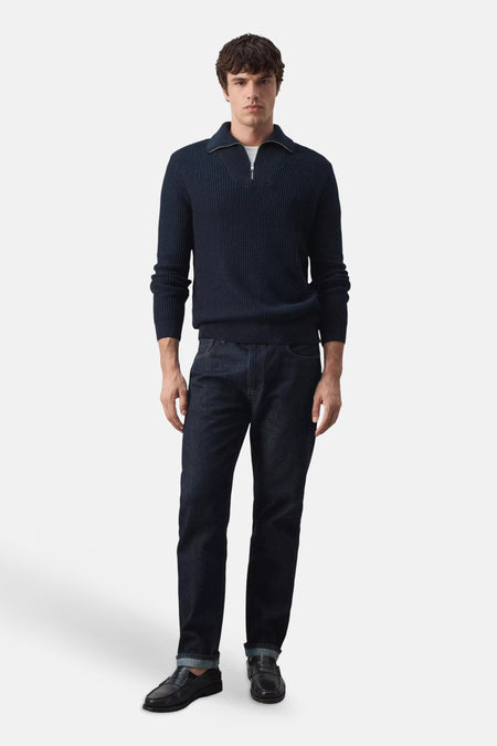 Pull col roulé bleu - MANGO