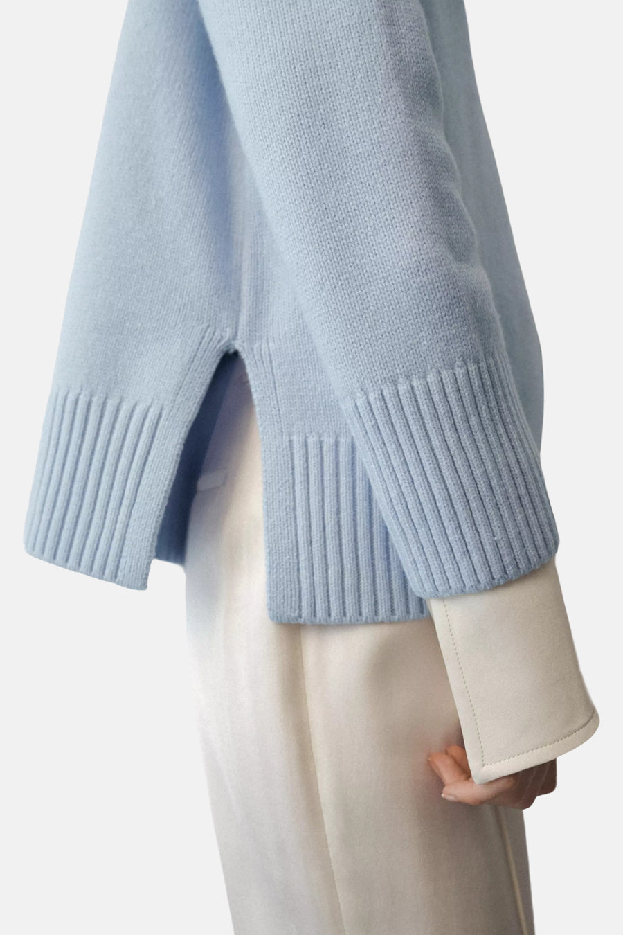 Pull met rolkraag - blauw