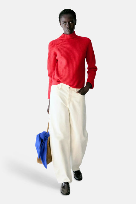 Pull à col roulant - rouge