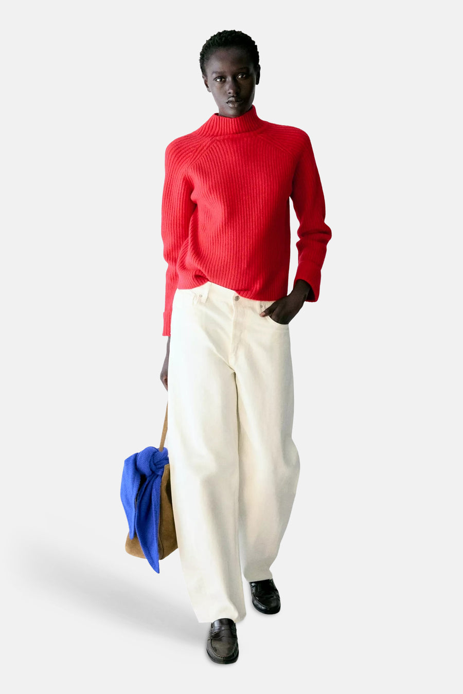 Pull à col roulant - rouge