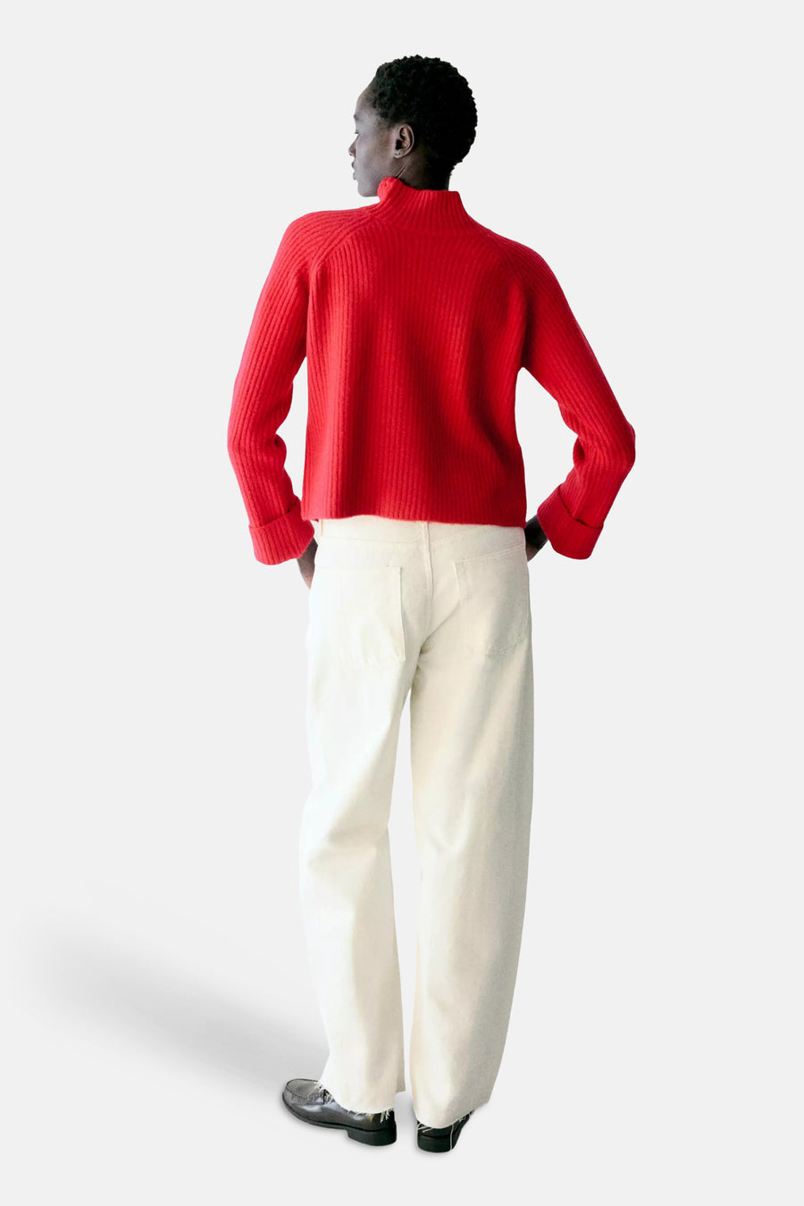 Pull à col roulant - rouge