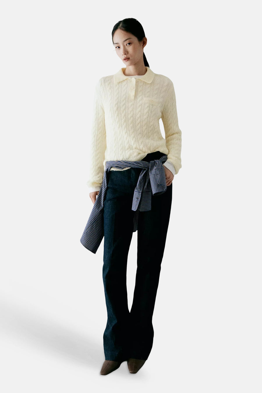 Pull met polokraag - geel
