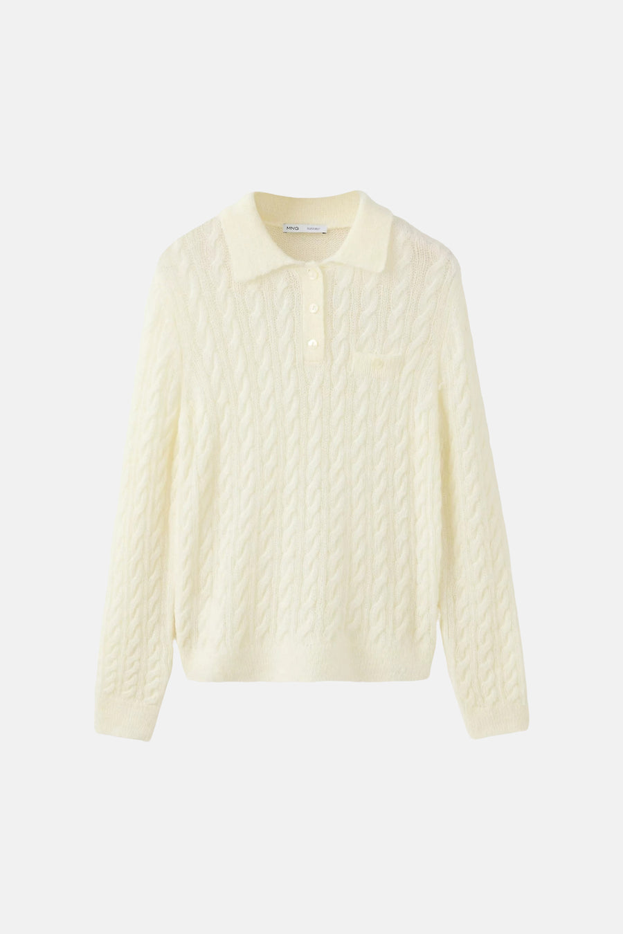Pull met polokraag - geel
