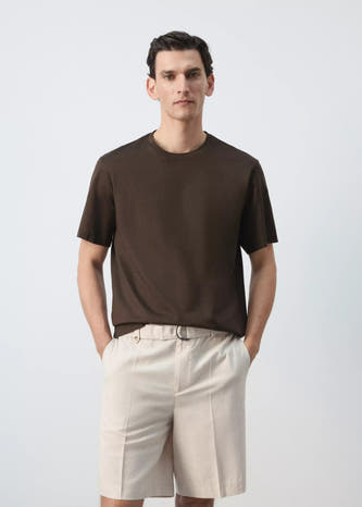 T-shirt (korte mouwen) bruin - MANGO