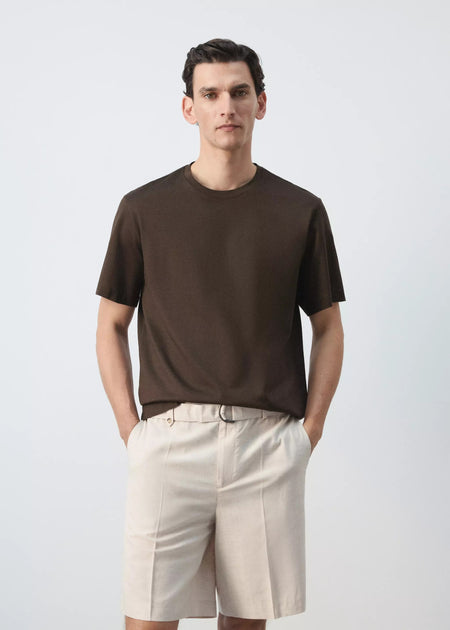 T-shirt (korte mouwen) bruin - MANGO