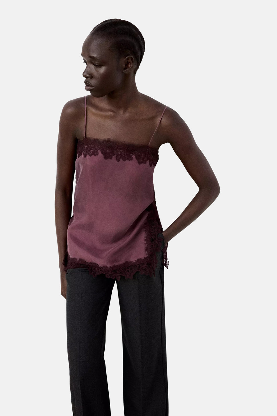 Blouse zonder mouwen - bordeaux