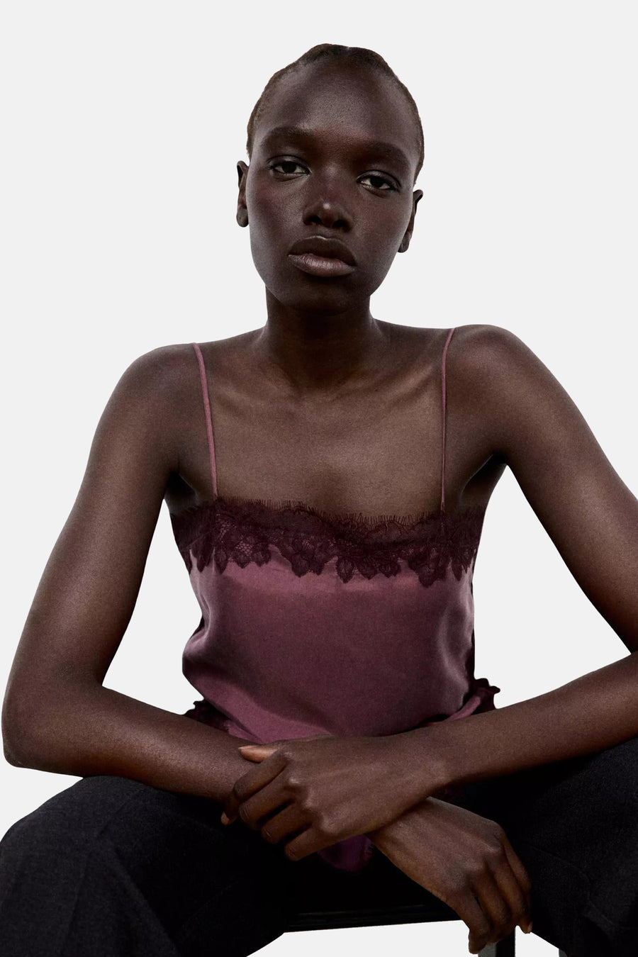 Blouse zonder mouwen - bordeaux