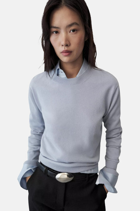 Trui met ronde hals blauw - MANGO