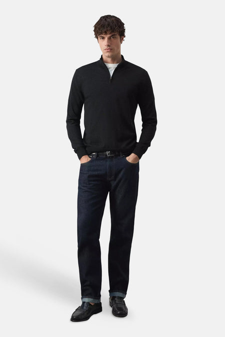 Pull col roulé noir - MANGO