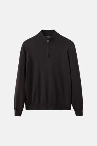 Pull met rolkraag - bruin