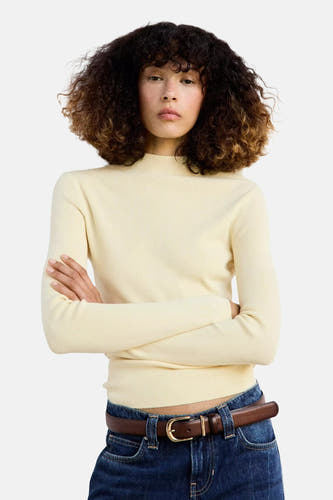 Pull à col roulant - Jaune