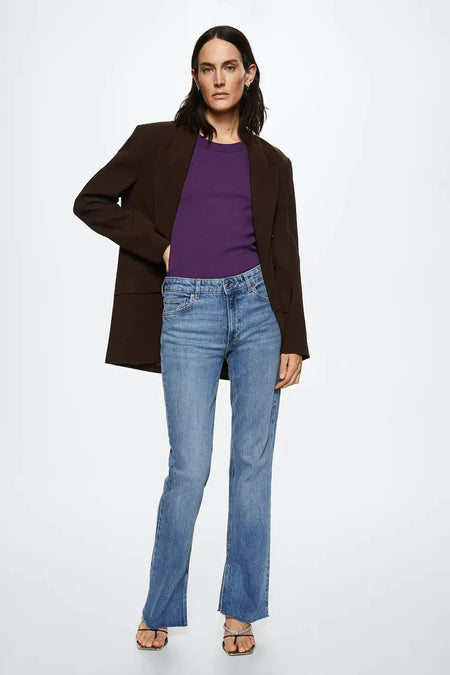 Jeans straight Mid blue denim - Mango