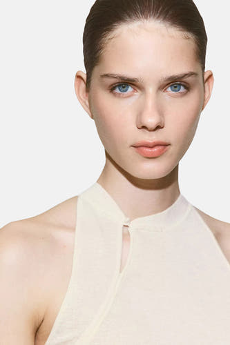 Blouse (zonder mouwen) beige - MANGO