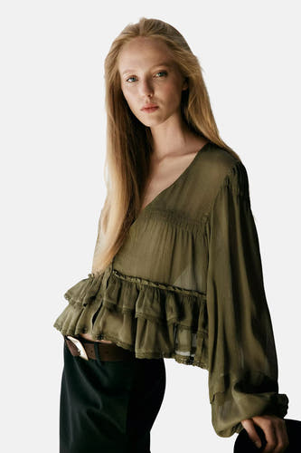 Blouse met lange mouwen - groen