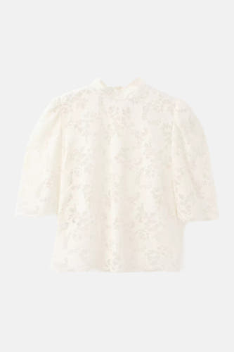 Blouse à manches courtes - écru