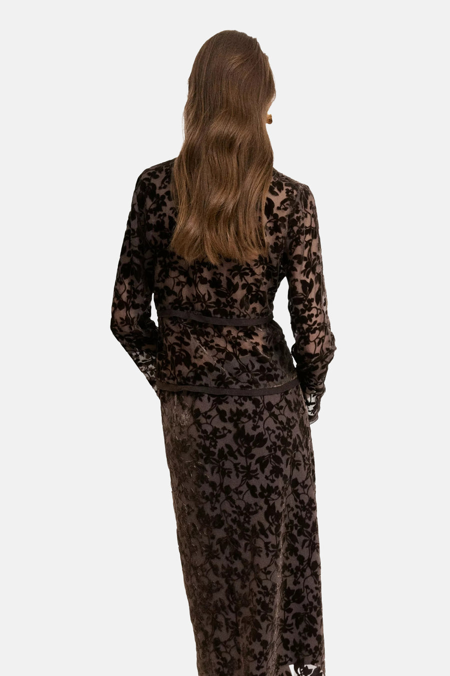 Blouse met lange mouwen - Bruin