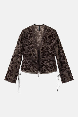 Blouse met lange mouwen - Bruin
