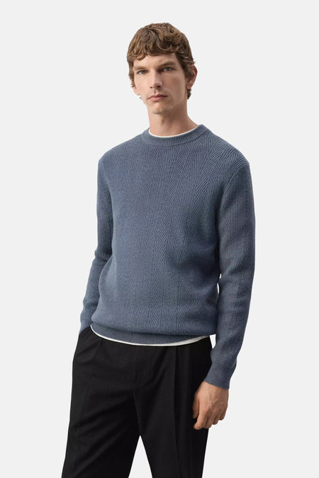 Pull col O - bleu