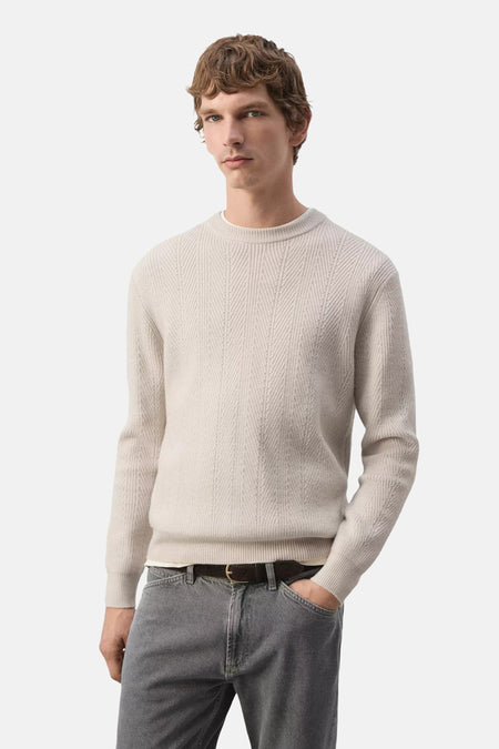 Pull col O - écru