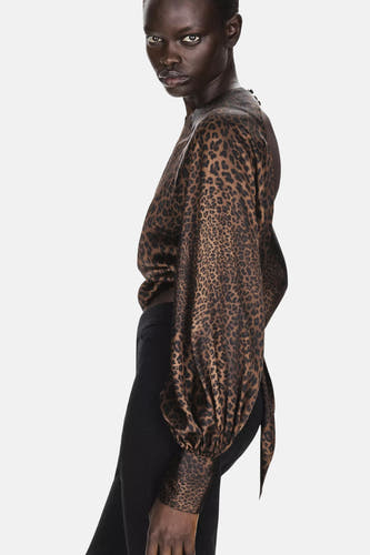 Blouse (lange mouwen) bruin - MANGO