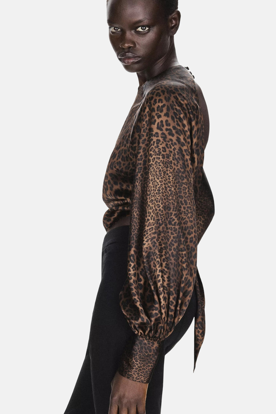 Blouse (lange mouwen) bruin - MANGO