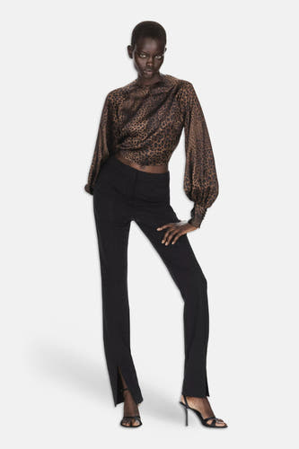 Blouse (lange mouwen) bruin - MANGO