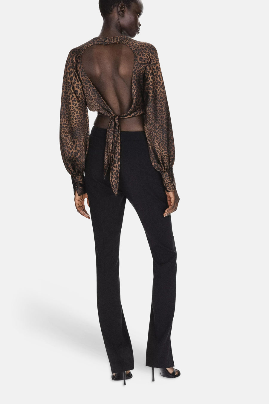Blouse (lange mouwen) bruin - MANGO