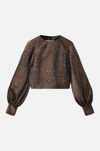 Blouse (lange mouwen) bruin - MANGO