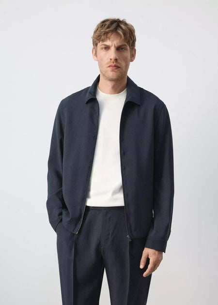 Heren tops jas casual blauw - MANGO