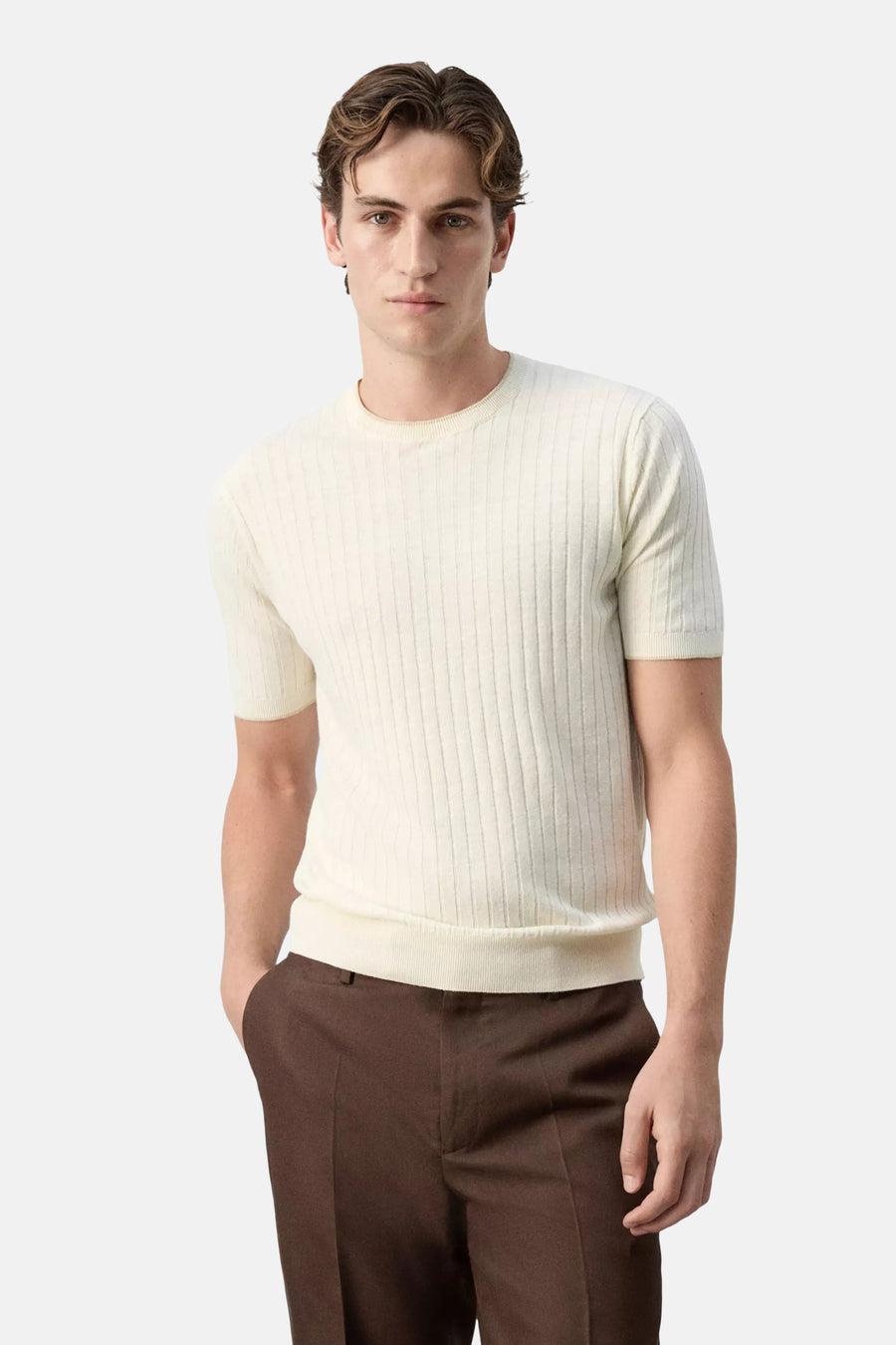 Pull col O - écru