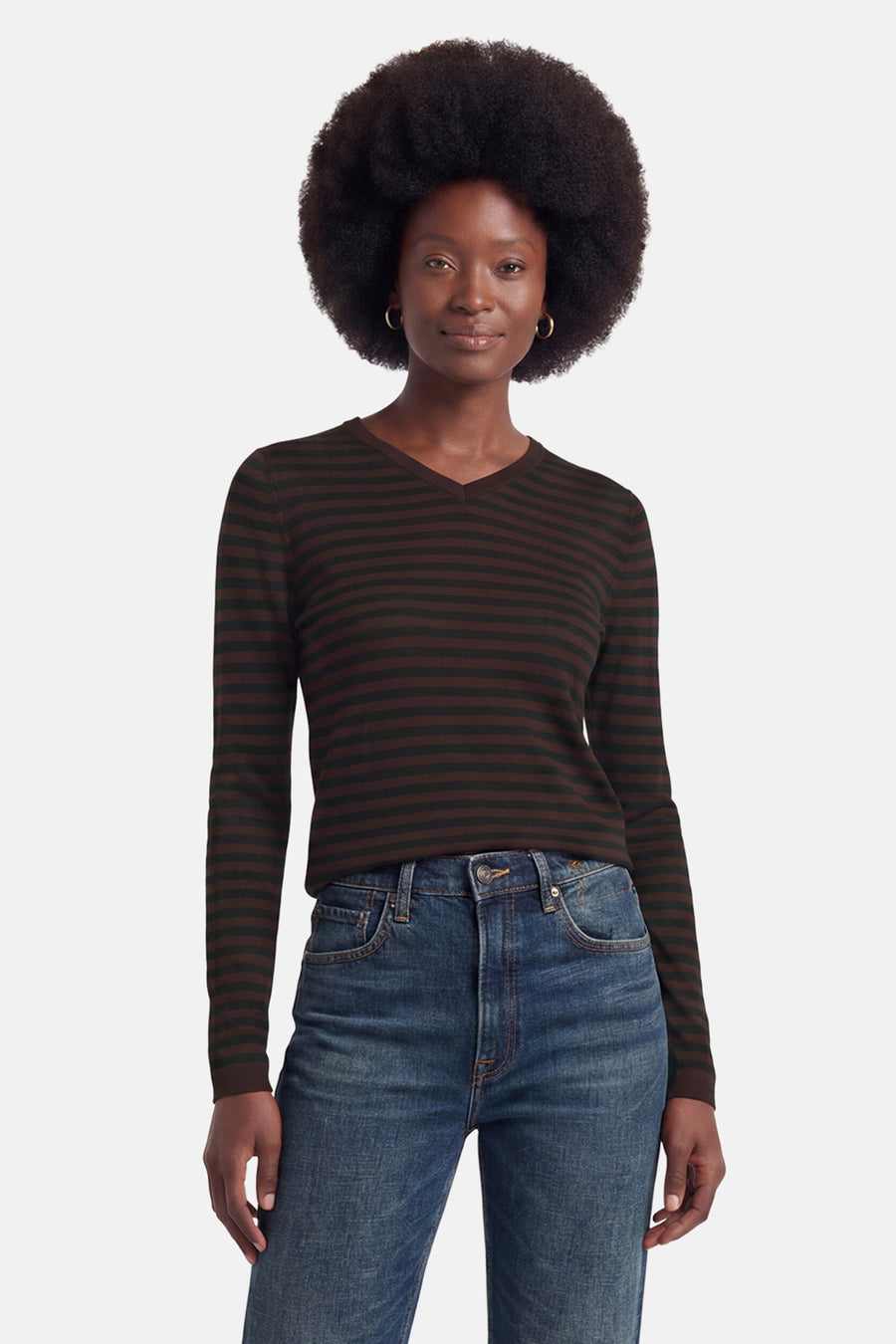 Pull V-hals - Bruin