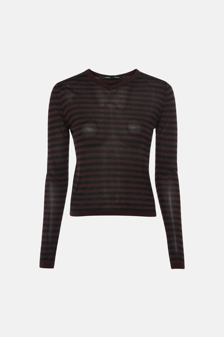Pull col V - Brun