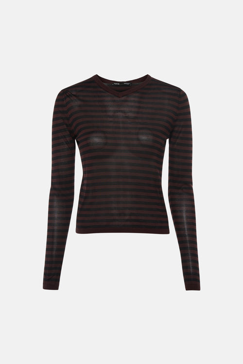 Pull col V - Brun