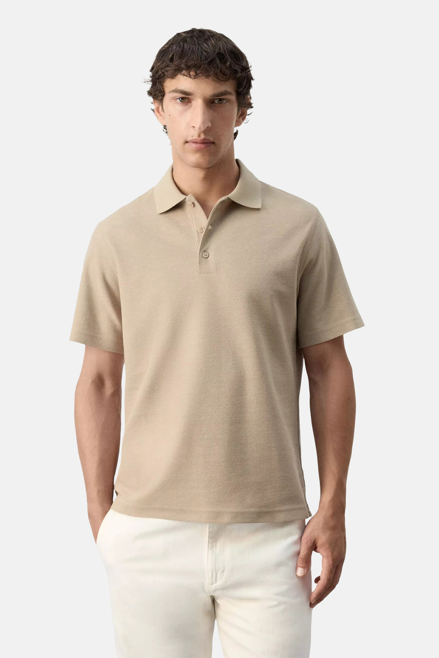 Polo met korte mouwen - beige