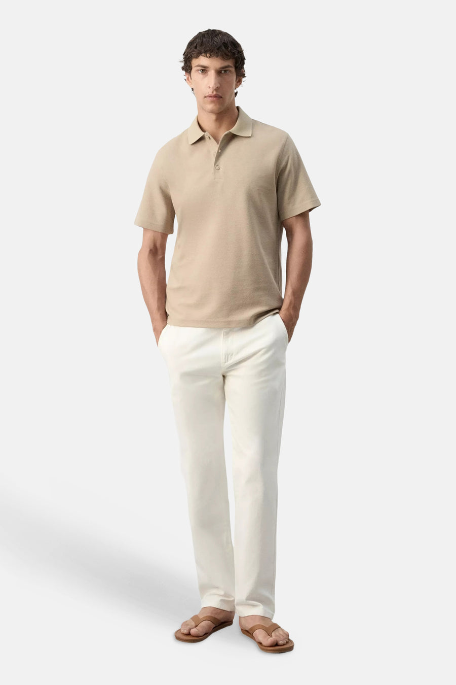 Polo met korte mouwen - beige