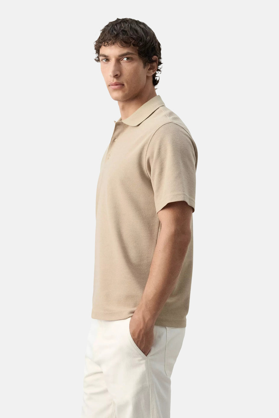 Polo met korte mouwen - beige