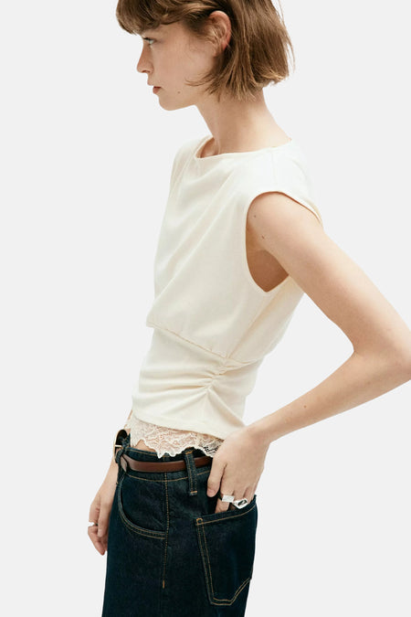 Top (sans manches) beige - MANGO