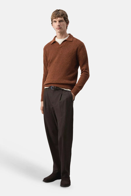 Pull col V - brun