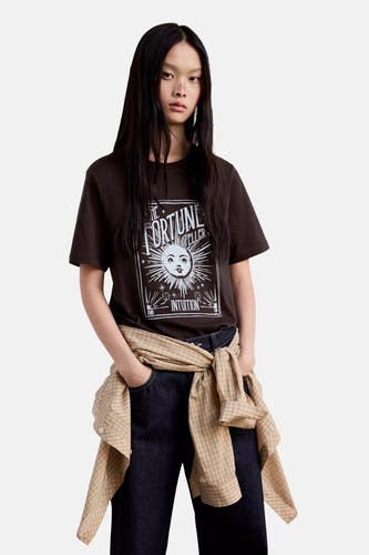 T-shirt met korte mouwen - Bruin