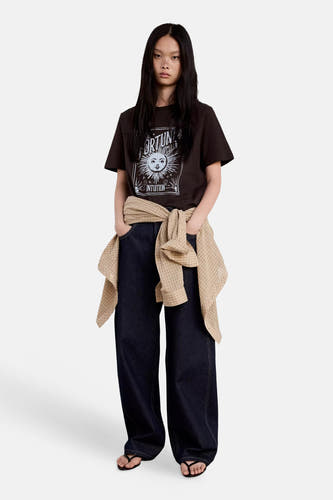 T-shirt met korte mouwen - Bruin
