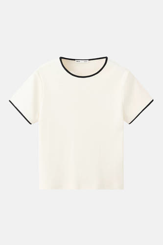 T-shirt met korte mouwen - Beige