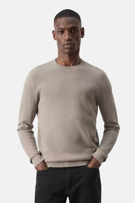 Pull O-hals - beige