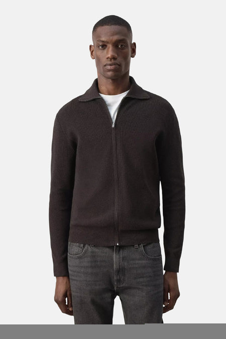 Pull met rolkraag - bruin