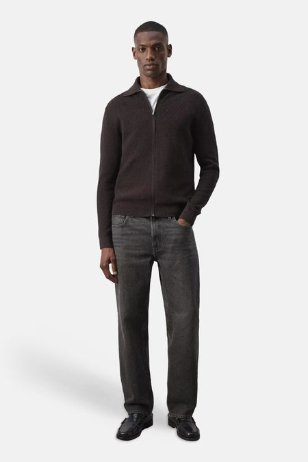 Pull met rolkraag - bruin
