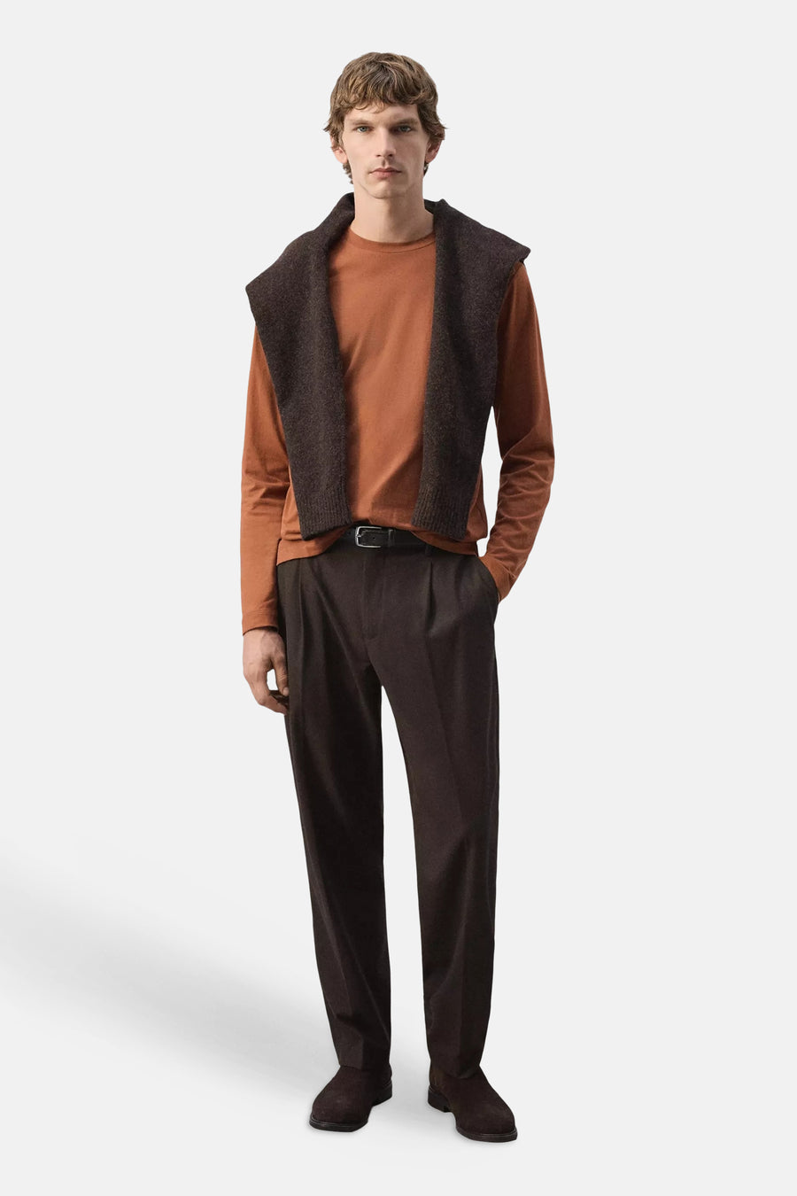 T-shirt (lange mouwen) bruin - MANGO