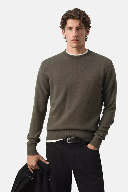 Pull O-hals - khaki