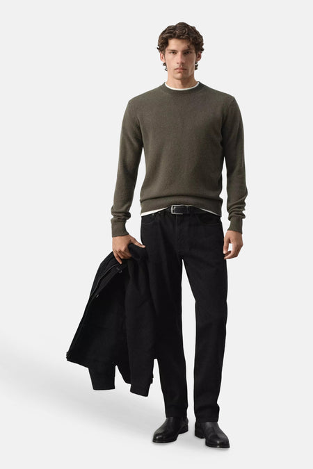 Pull O-hals - khaki