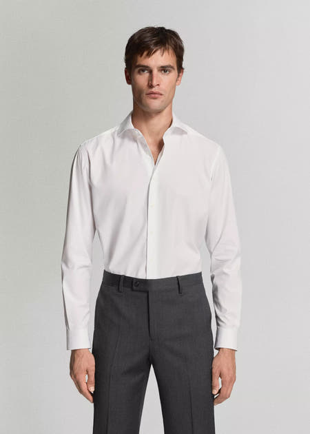 Chemise (manches longues) blanc - MANGO